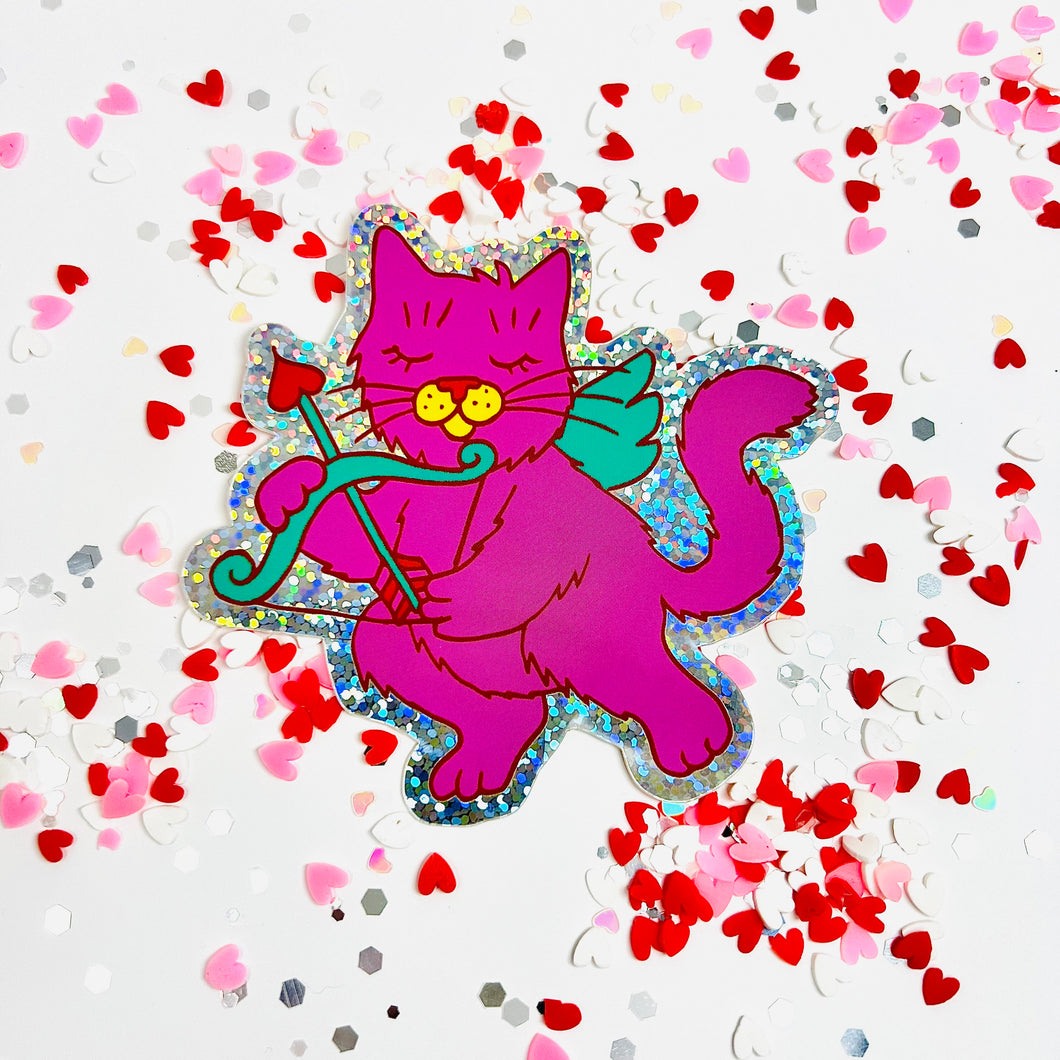 Cupid Kitty Sticker
