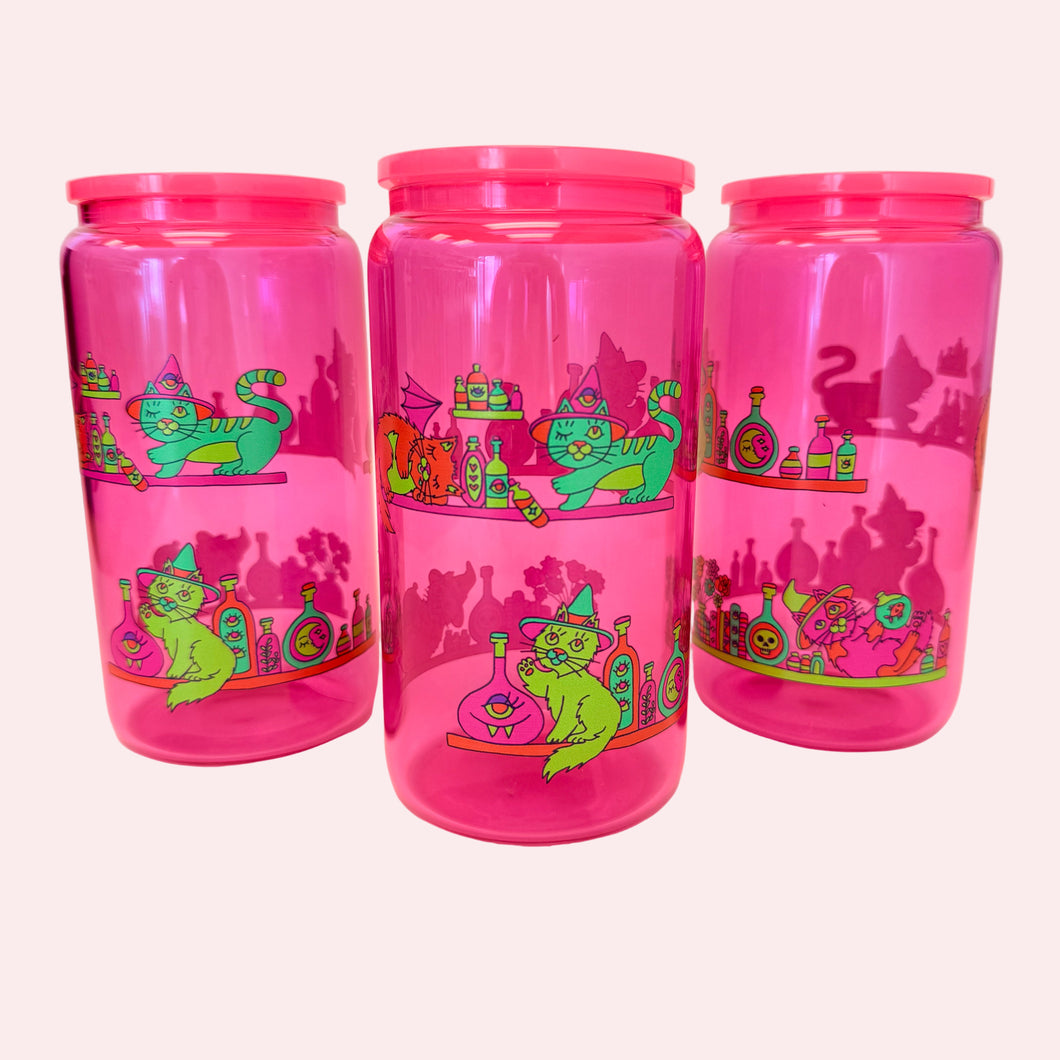 Apothecary Kitty Glass Cup