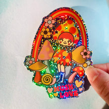 Load image into Gallery viewer, Mush Love Glitter Sticker
